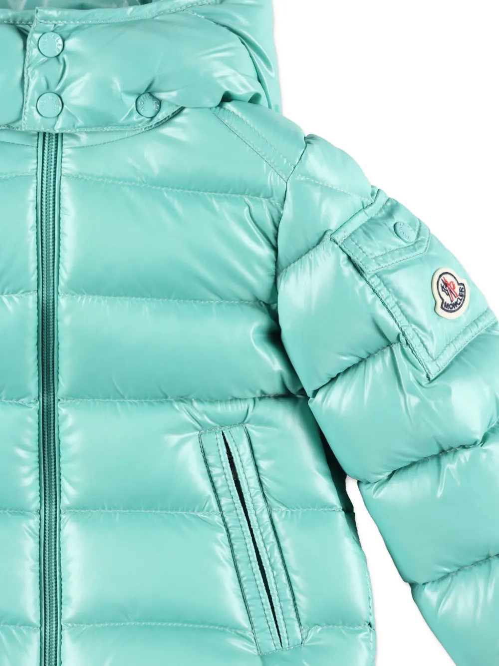 Moncler Enfant Maya donsjack met capuchon Groen