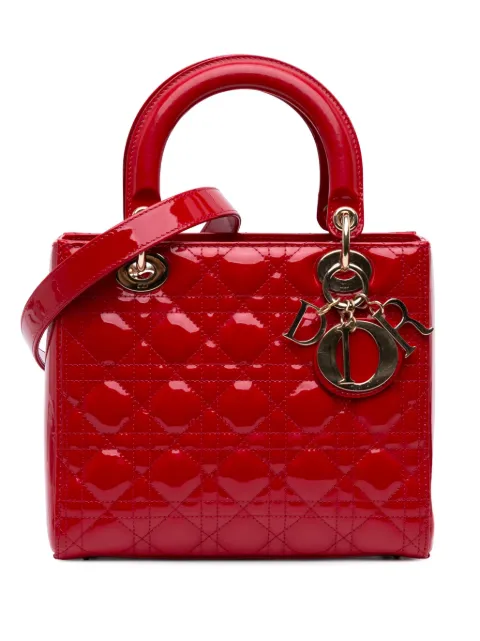 Christian Dior Pre-Owned 2018 Medium Patent Cannage Lady Dior satchel