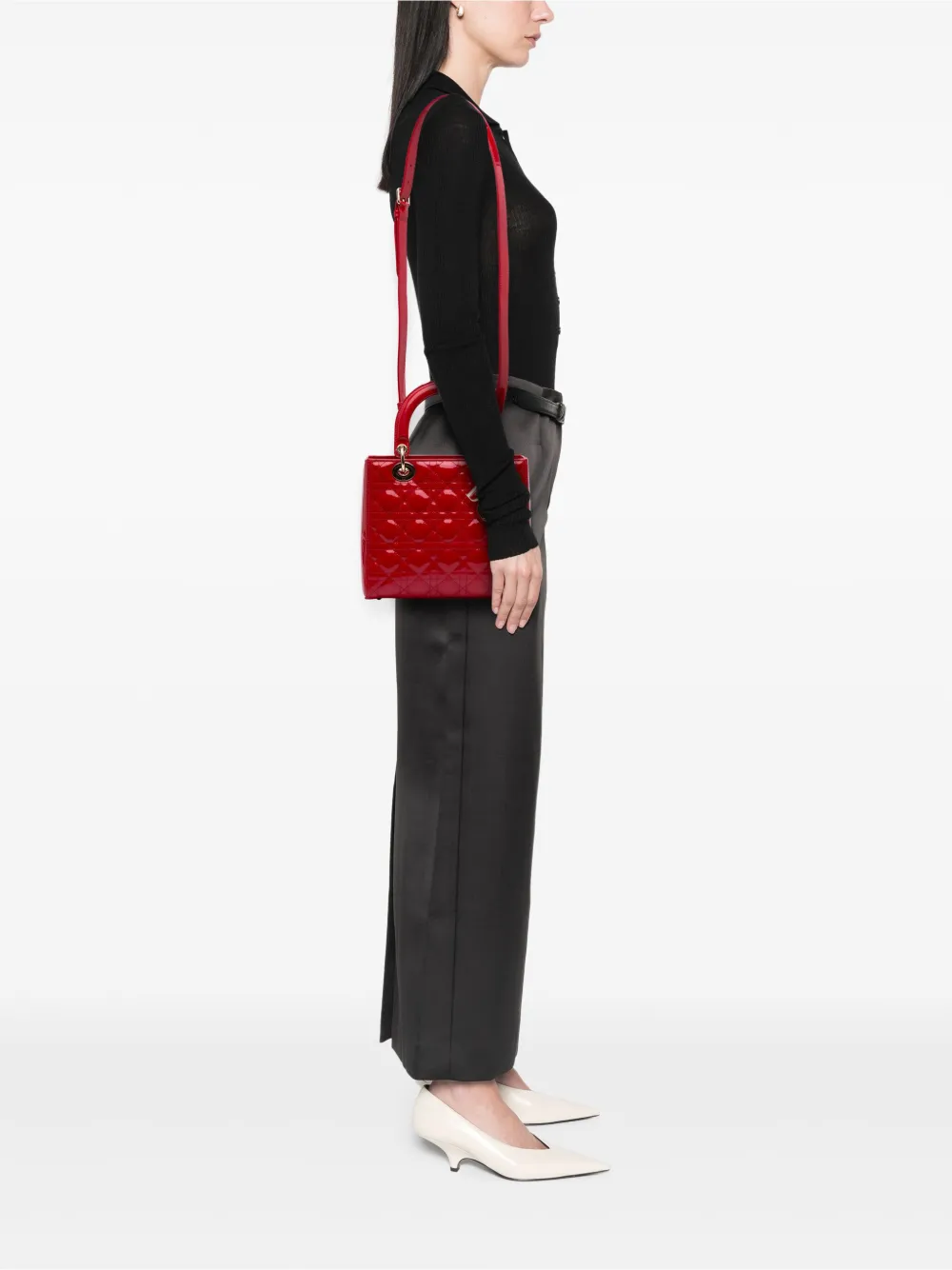 Christian Dior Pre-Owned 2018 Medium Patent Cannage Lady Dior satchel | Pre-Owned | Image 2