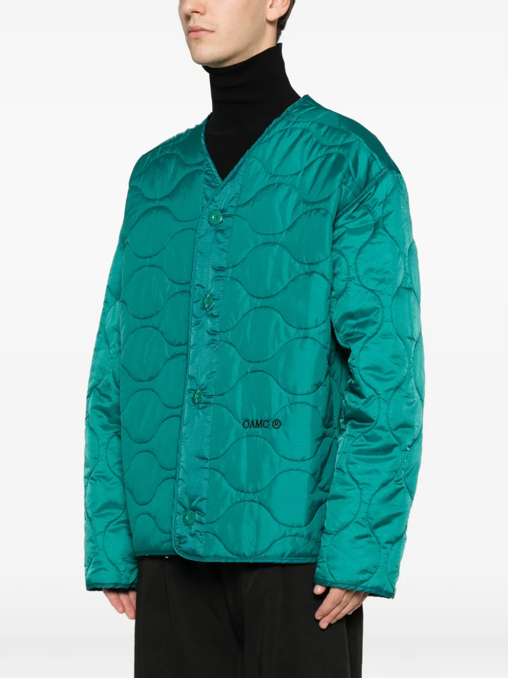  Oamc Quilted Jacket - Green 