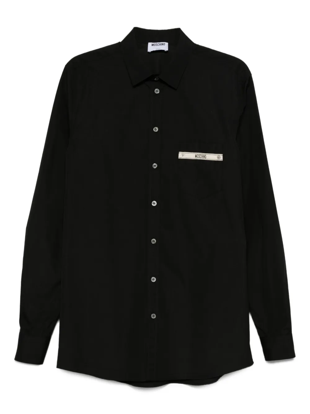 Moschino logo-detail pocket shirt Zwart
