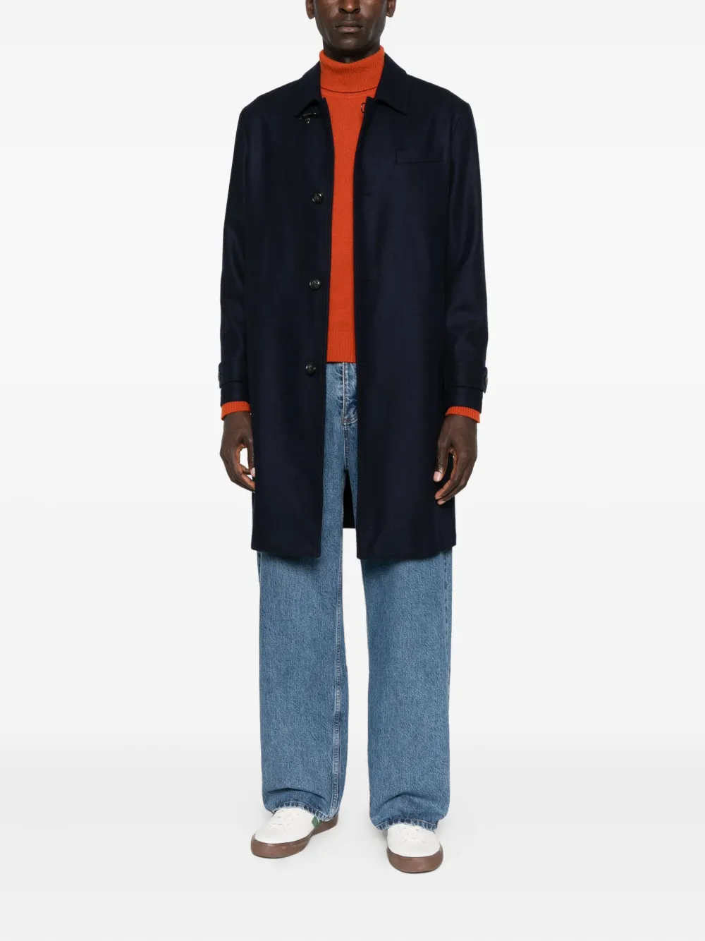 Fay button-fastening welt-pocket coat | Single Breasted Coats | Image 2