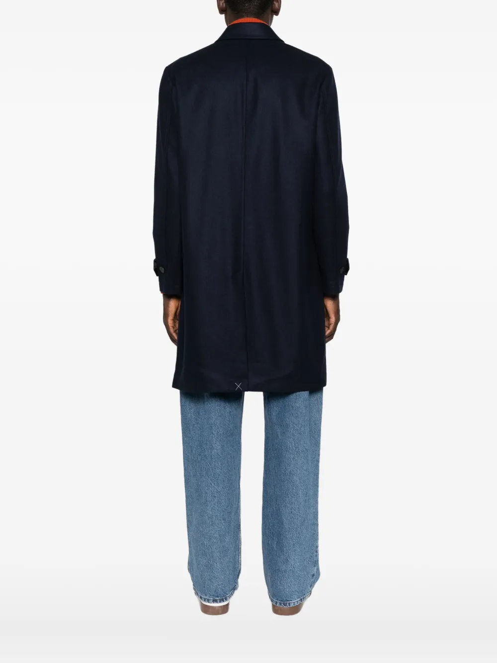 Fay Button-fastening Welt-pocket Coat In Black