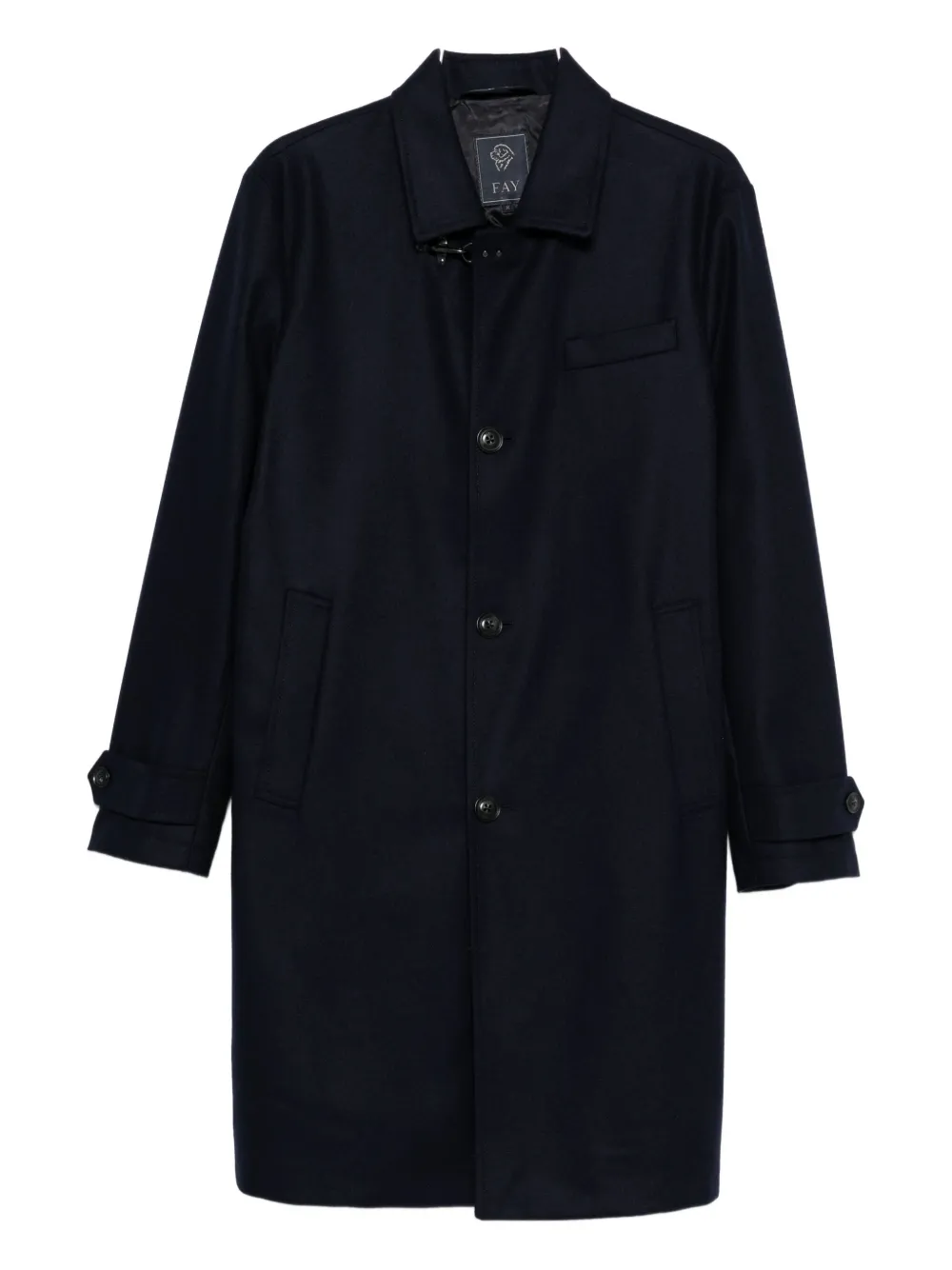 Fay button-fastening welt-pocket coat | Blue | Image 1