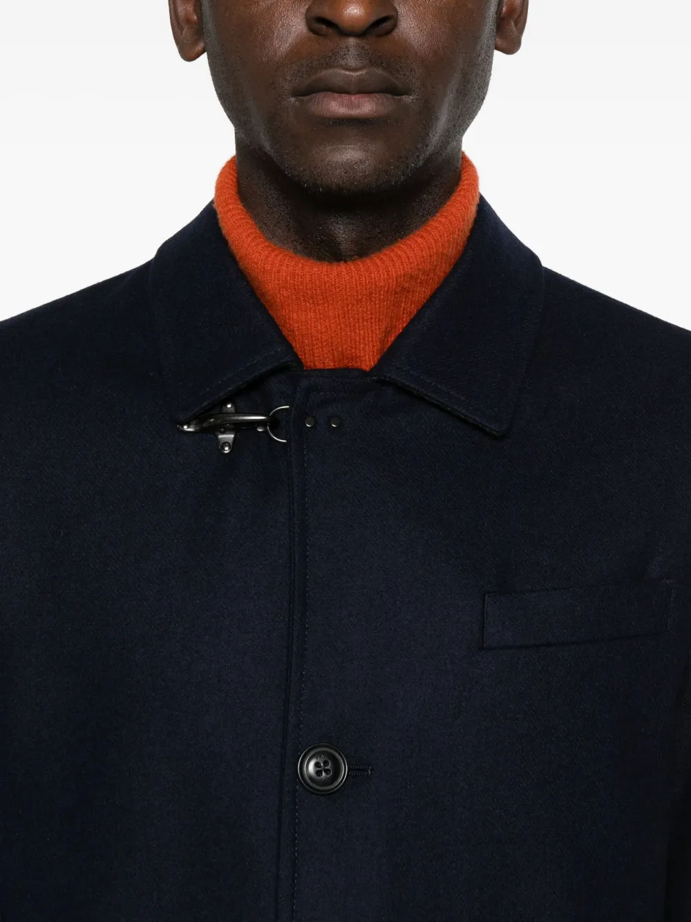 Fay Jas met paspelzak en knoopsluiting Blauw