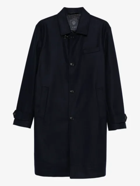 Fay button-fastening welt-pocket coat
