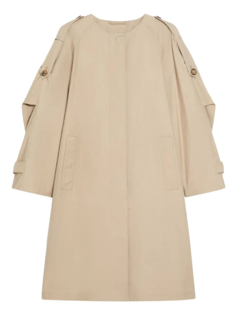 Max Mara ノーカラー トレンチコート - ブラウン Max Mara ノーカラー トレンチコート - ブラウン