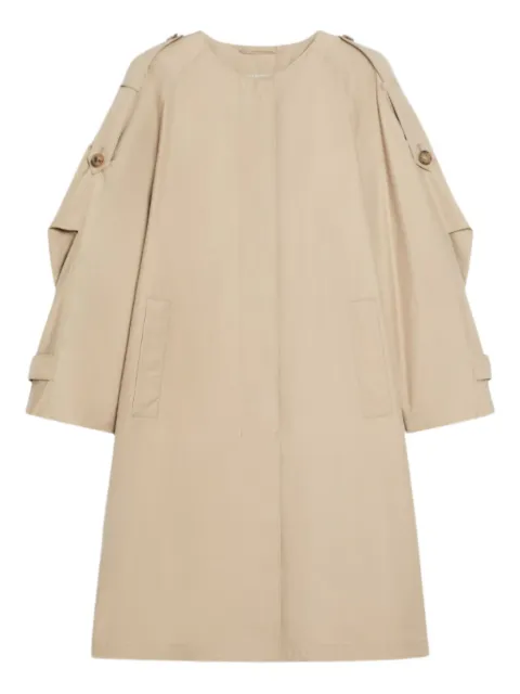 Max Mara collarless trench coat