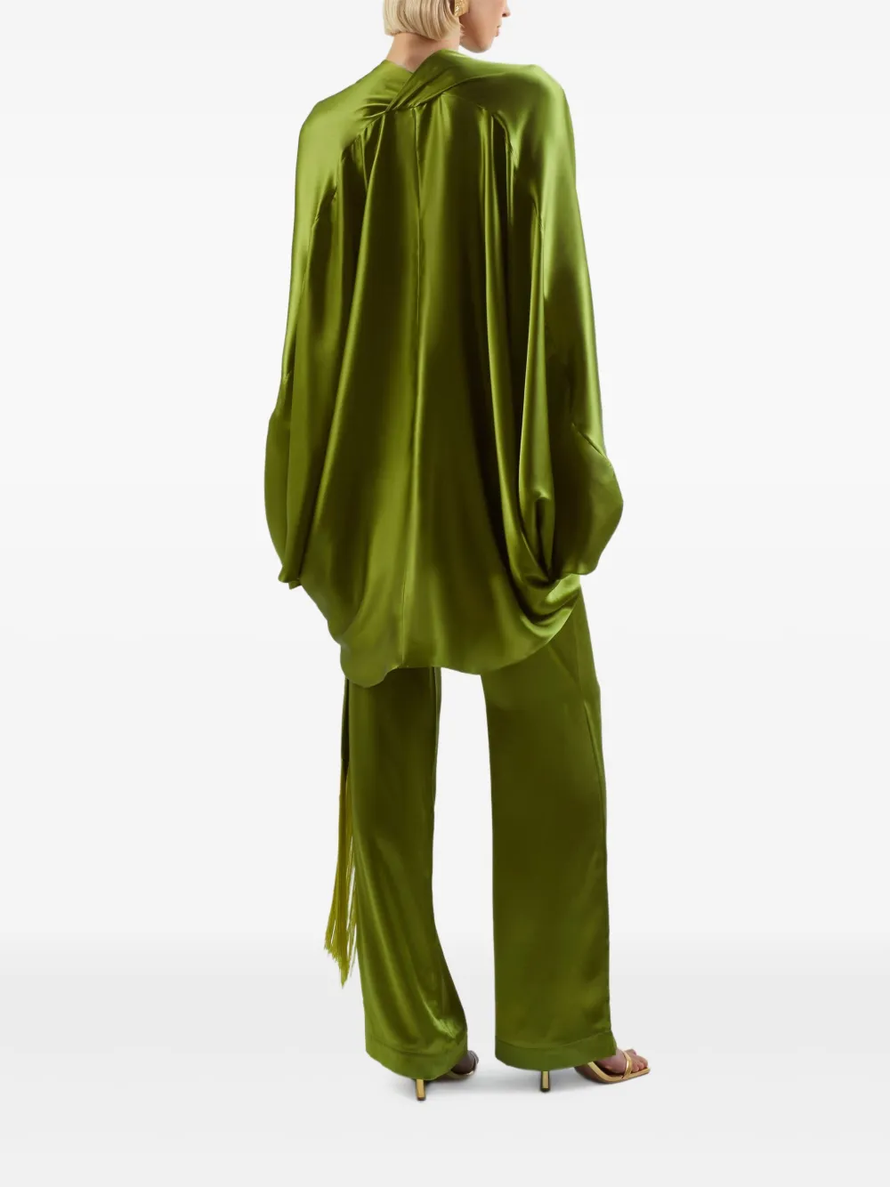 Taller Marmo Azores blouse met ballonmouwen en knopen Groen