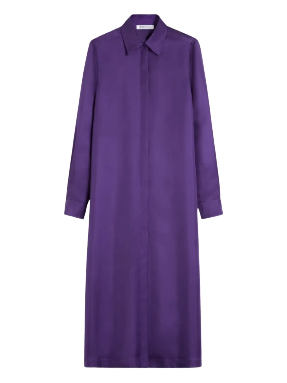 Max Mara Long-sleeve Shirt Midi Dress In Purple