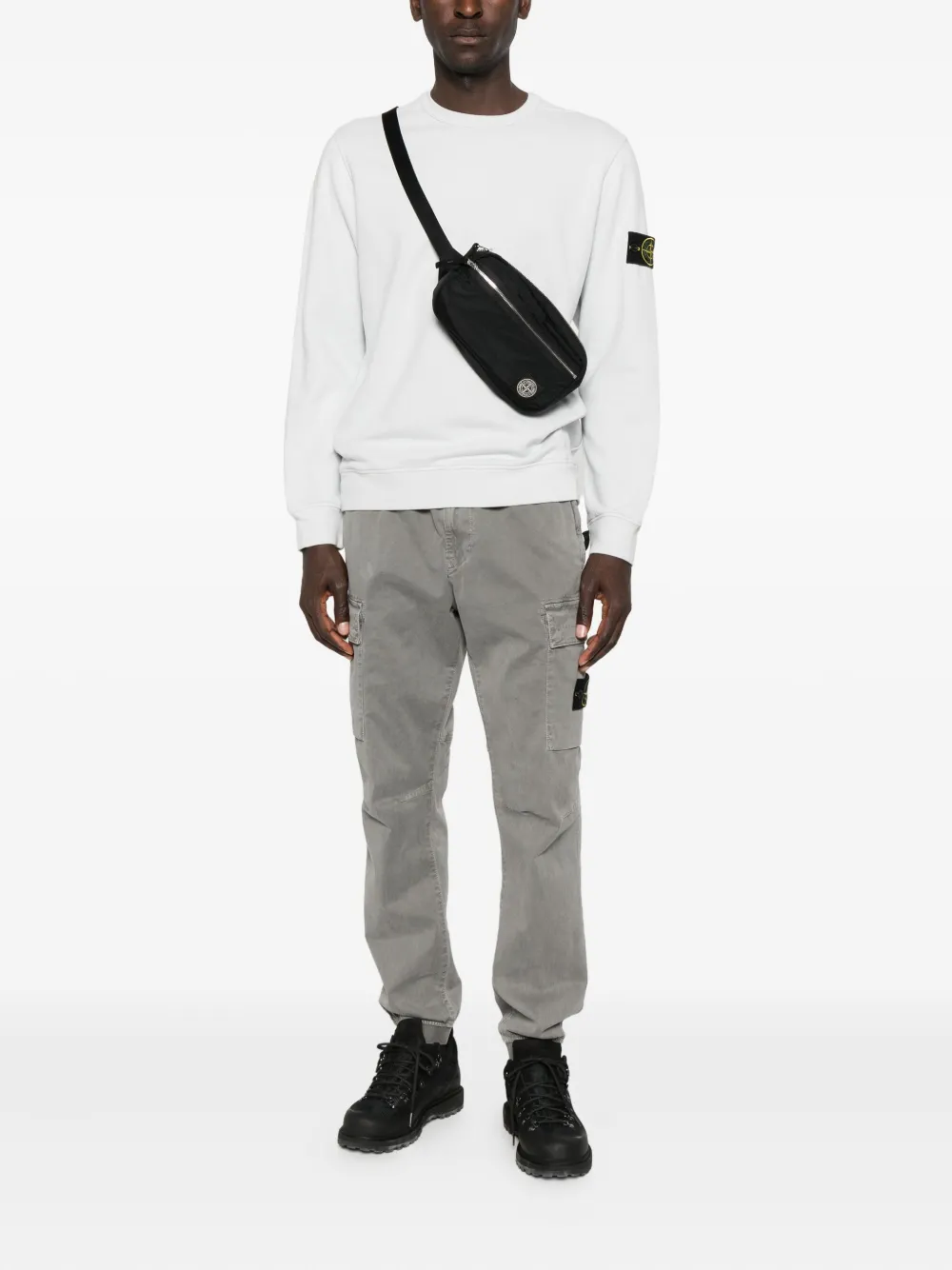 Stone Island logo-patch crew-neck sweatshirt - Wit