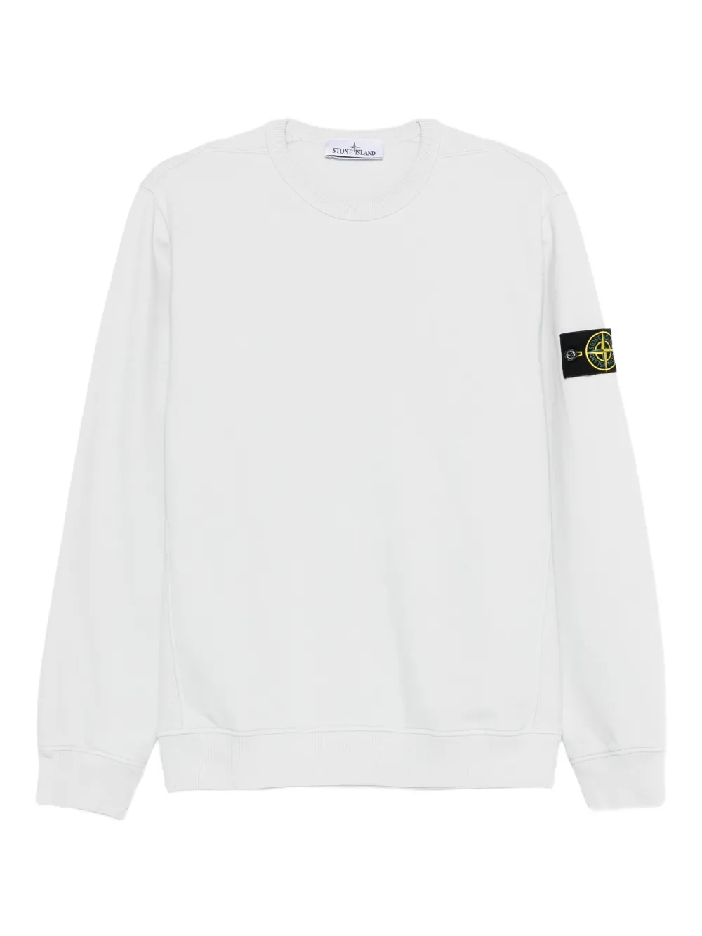 Stone Island logo-patch crew-neck sweatshirt | White | Image 1