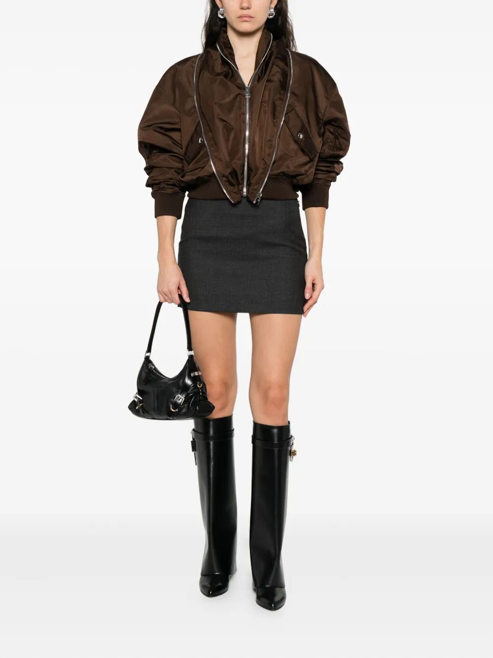Givenchy straight wool mini skirt Grijs