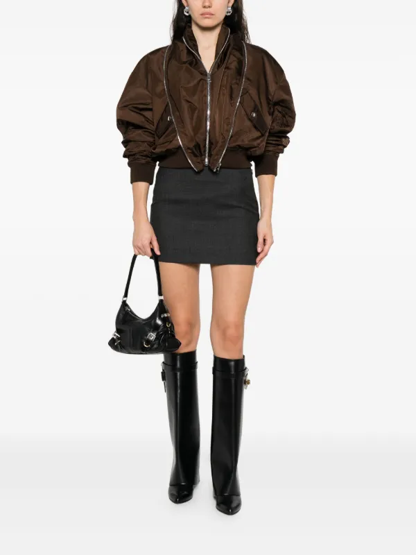 ★ GLOWNY★ G STRAIGHT WOOL MINI SKIRT CHARCOAL GC24WTSK005 Givenchy Straight Wool Mini Skirt | Grey | FARFETCH