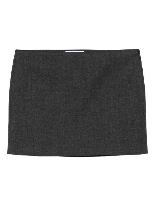 ★ GLOWNY★ G STRAIGHT WOOL MINI SKIRT CHARCOAL GC24WTSK005 G STRAIGHT WOOL MINI SKIRT (CHARCOAL) - GLOWNY