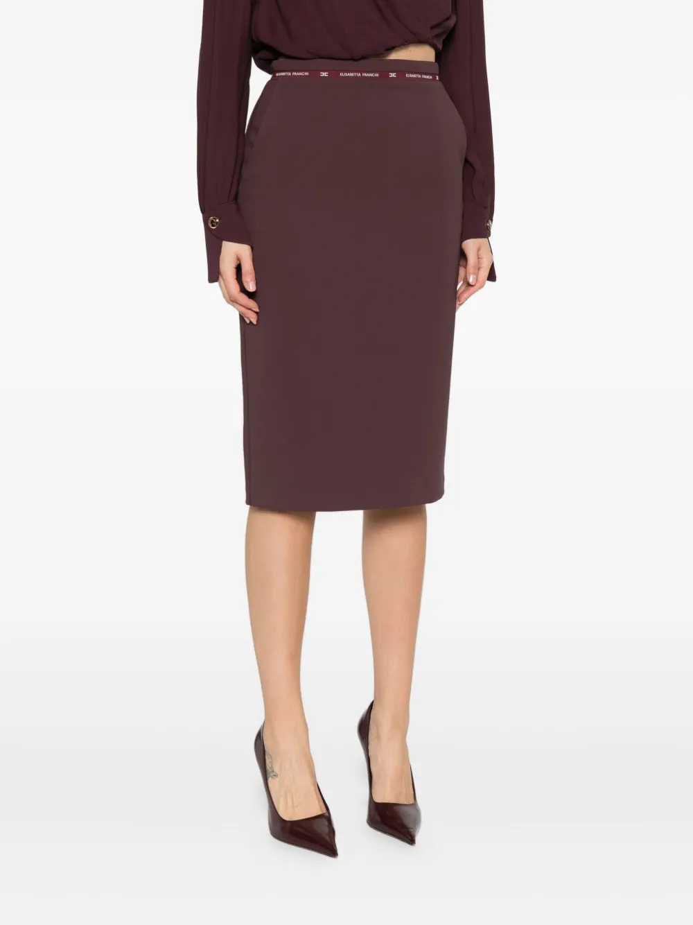 Elisabetta Franchi waistband-detail pencil skirt Bruin