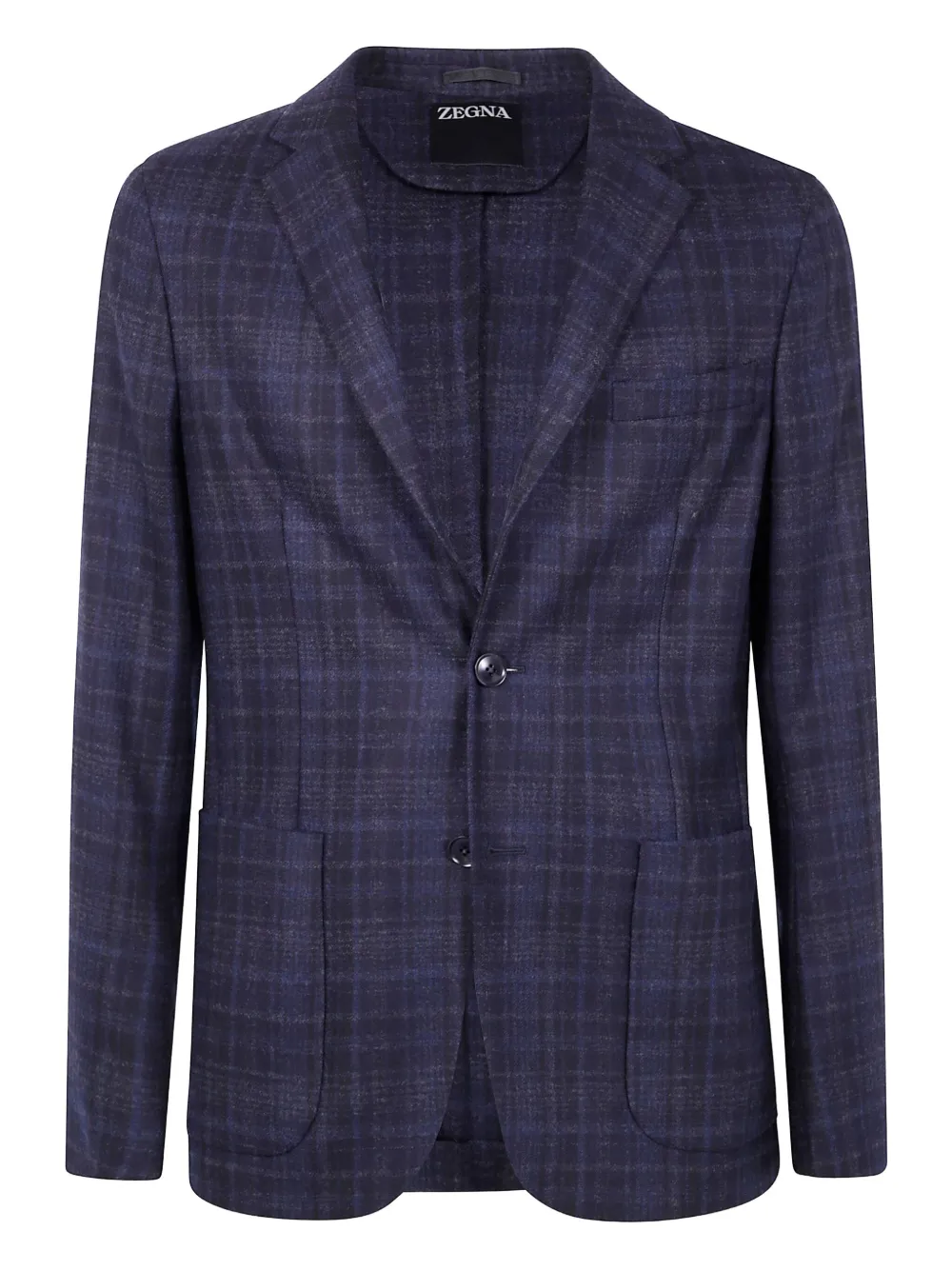 Zegna checked wool blazer Zwart
