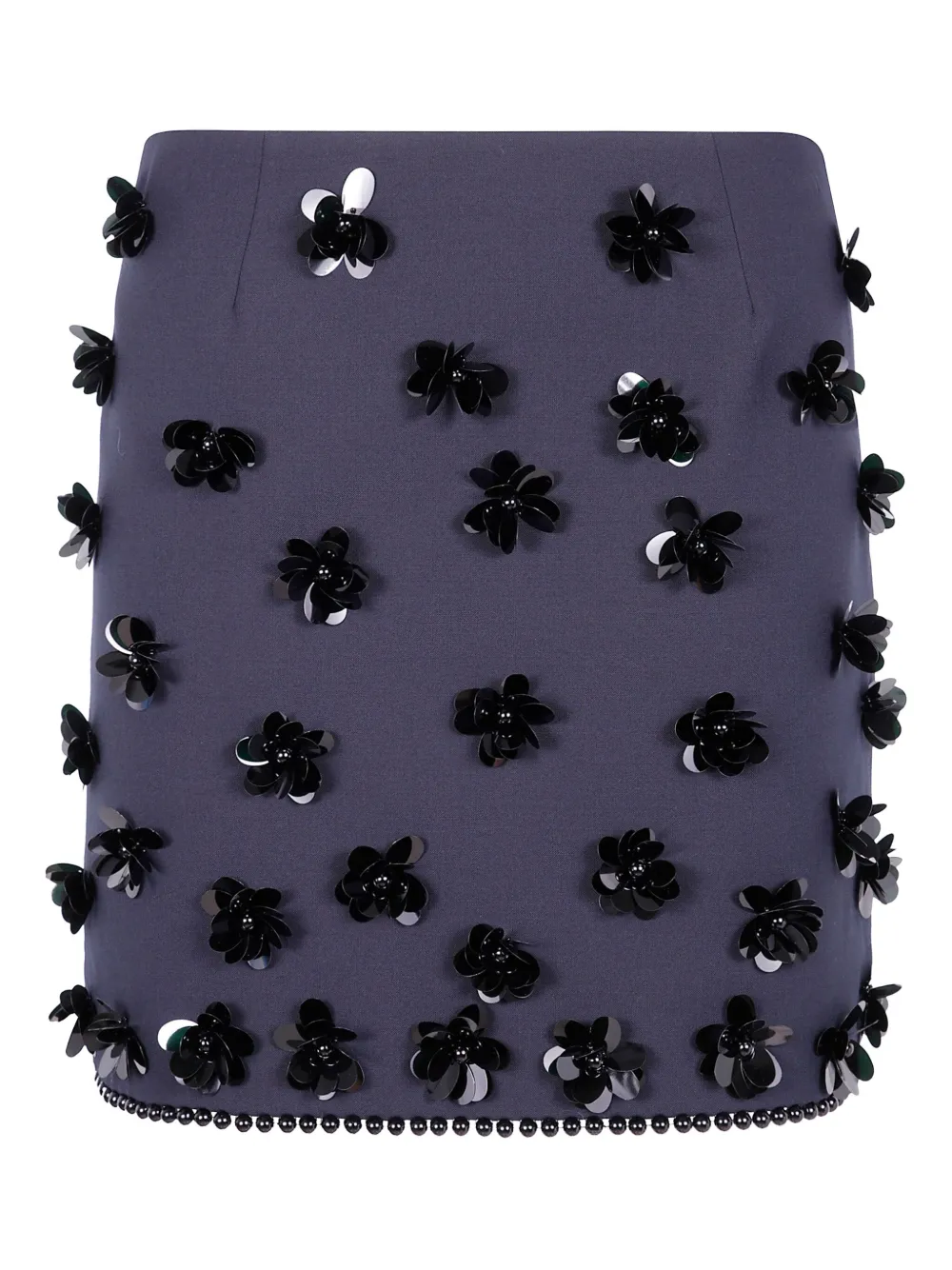 Semicouture flower-embellished mini skirt Blauw