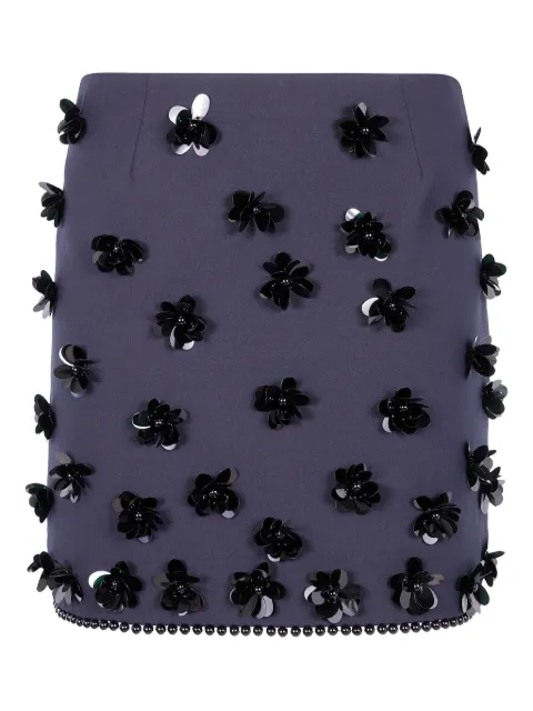 Semicouture flower-embellished mini skirt