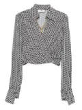 Elisabetta Franchi geometric-print wrap top - Black