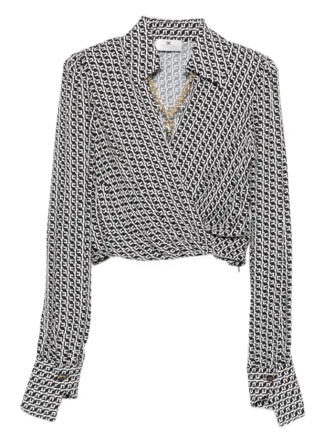 Elisabetta Franchi geometric-print wrap top