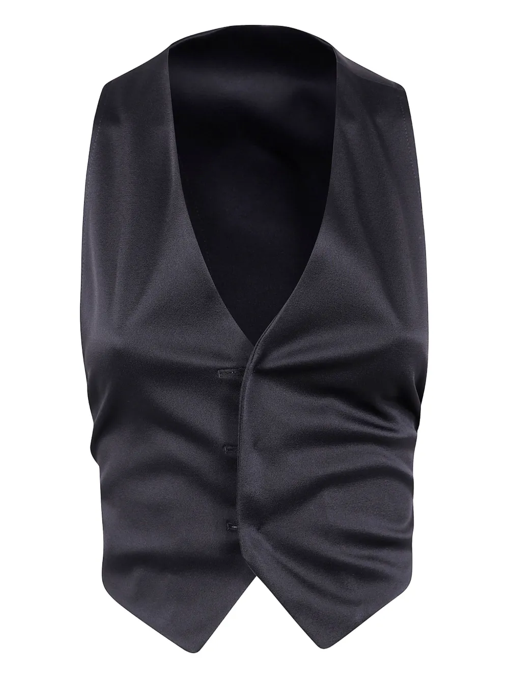 Ann Demeulemeester Mary サテンベスト - ブラック Ann Demeulemeester Mary サテンベスト - ブラック