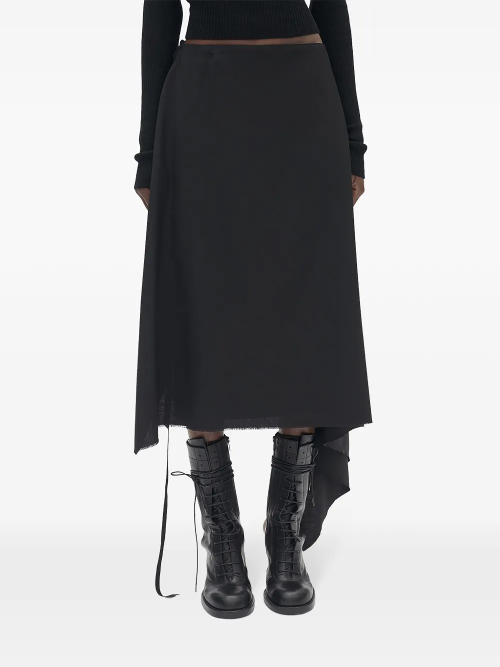 Ann Demeulemeester Gonna midi asimmetrica - Nero