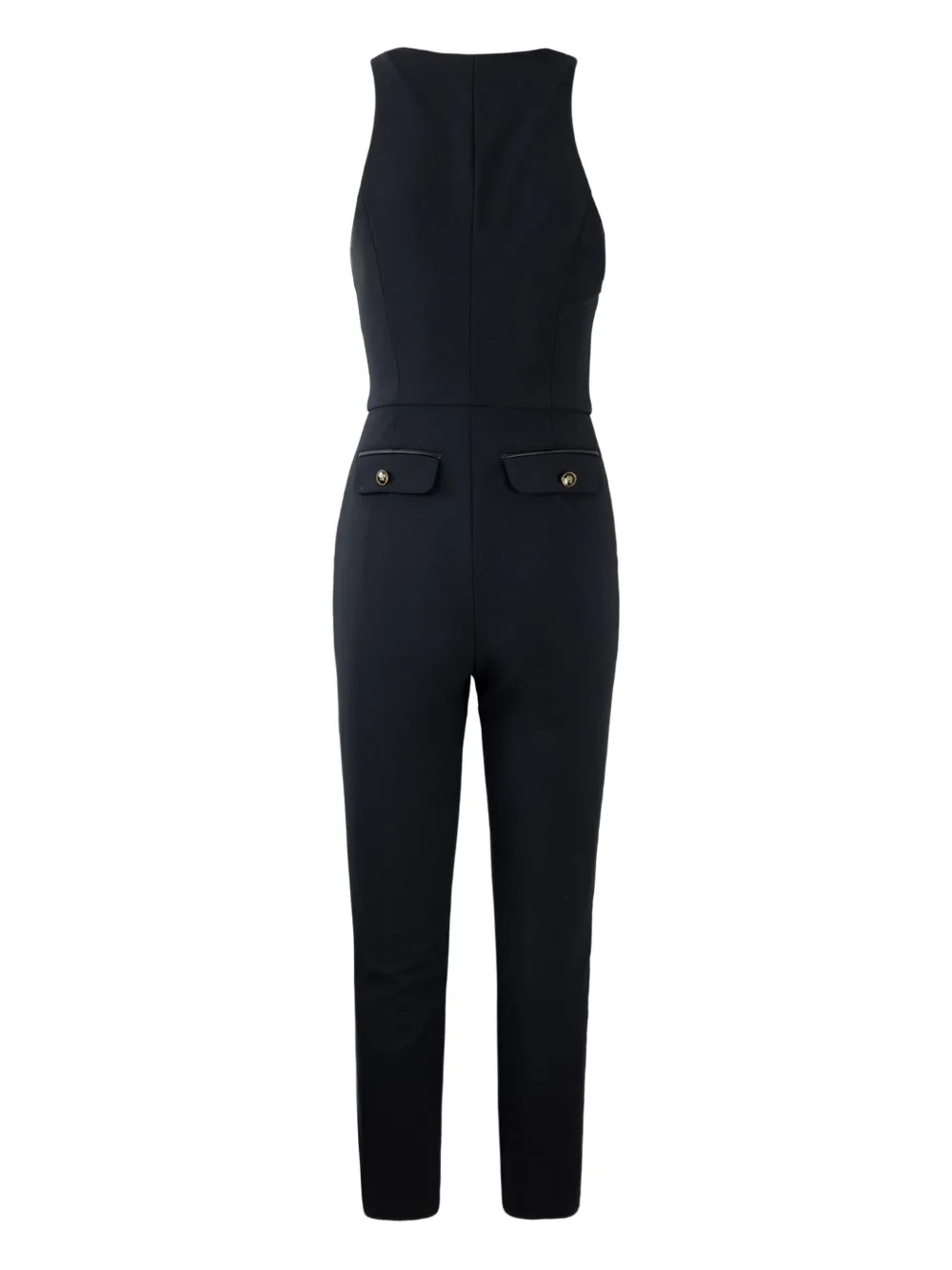 Elisabetta Franchi zip-front halterneck jumpsuit Zwart