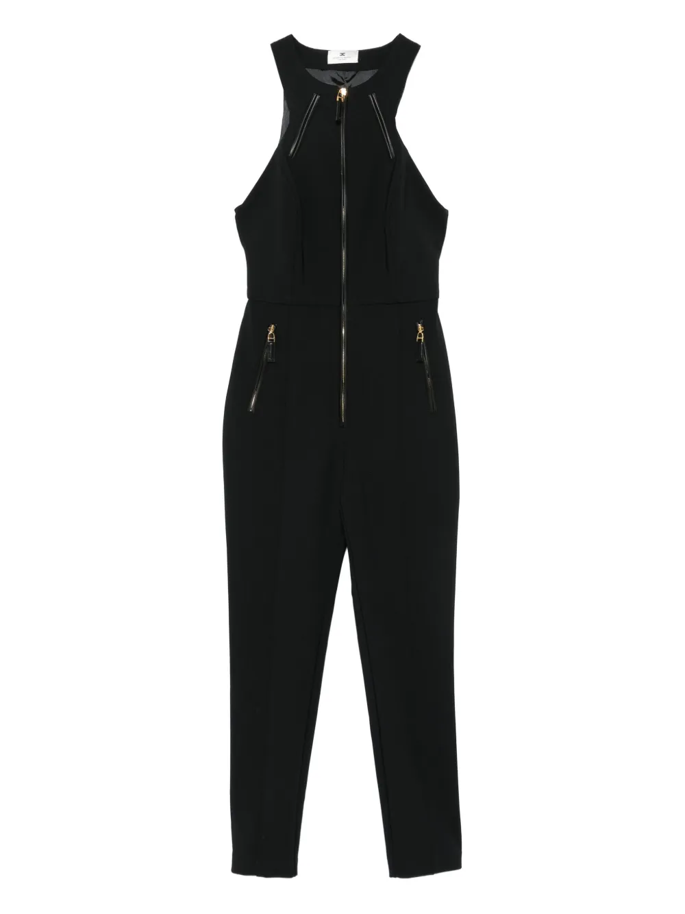Elisabetta Franchi zip-front halterneck jumpsuit Zwart