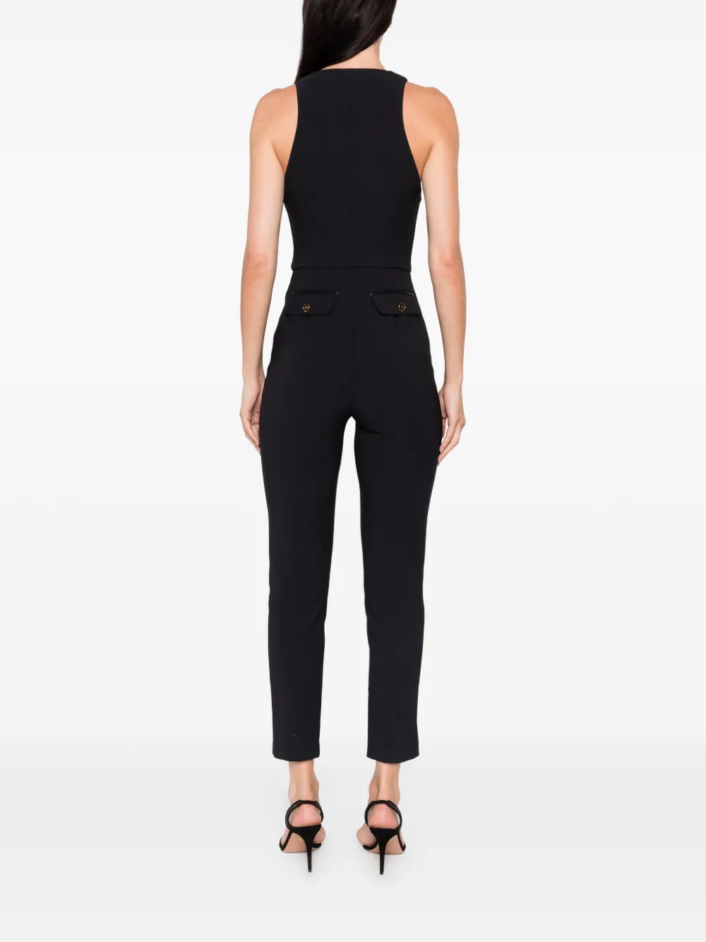 Elisabetta Franchi Jumpsuit met halternek en rits Zwart