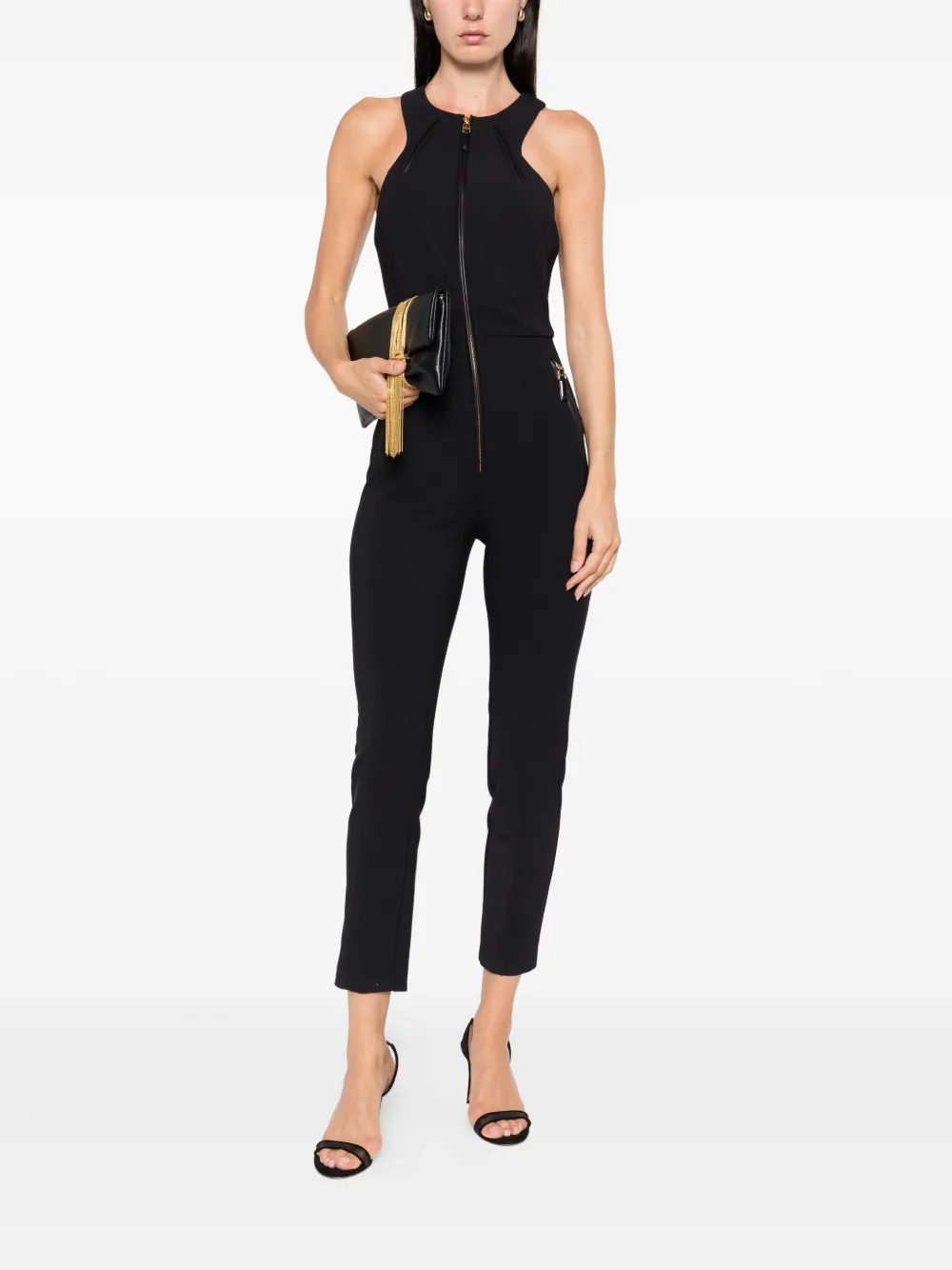 Elisabetta Franchi zip-front halterneck jumpsuit | Full Length | Image 2