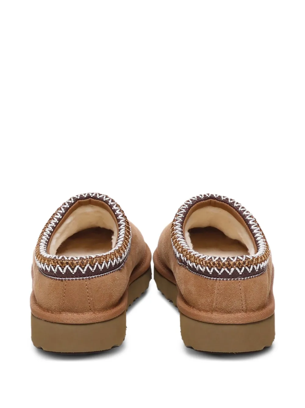 UGG braided-trim suede slippers Brown
