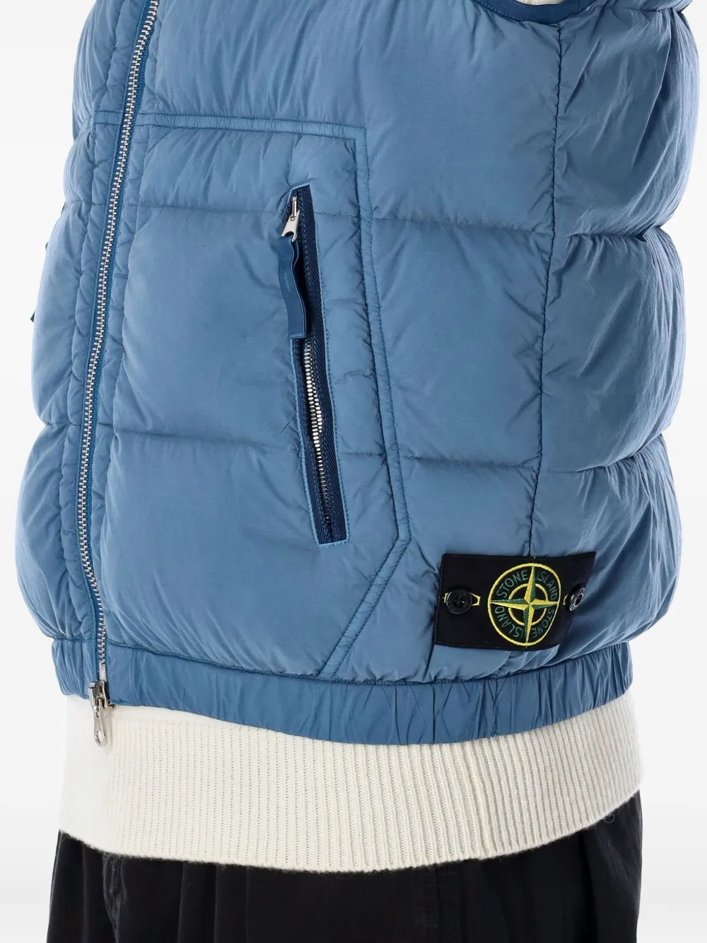 Stone Island Bodywarmer met logopatch Blauw