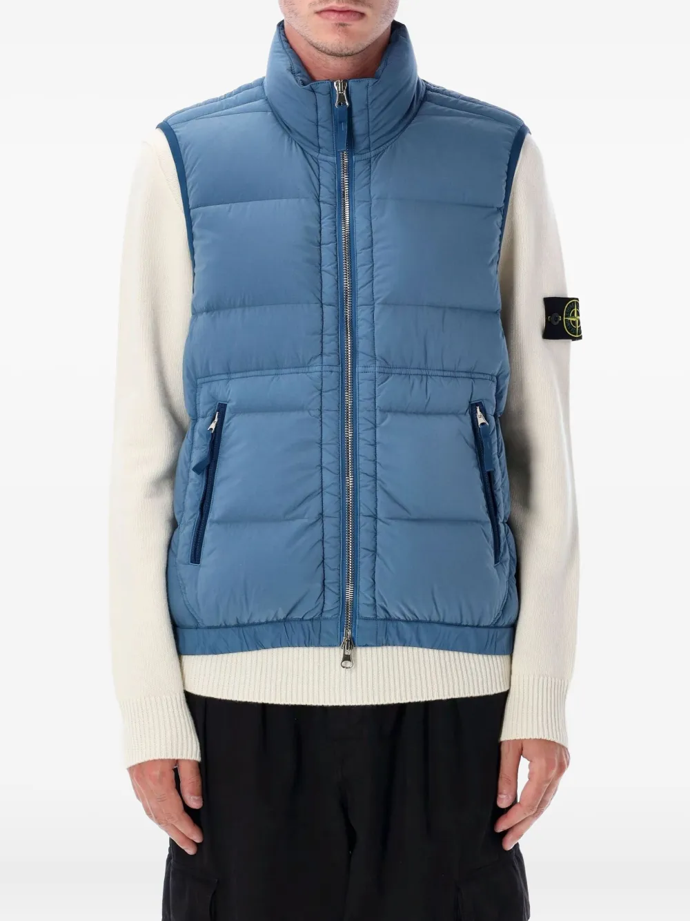 Stone Island Bodywarmer met logopatch Blauw