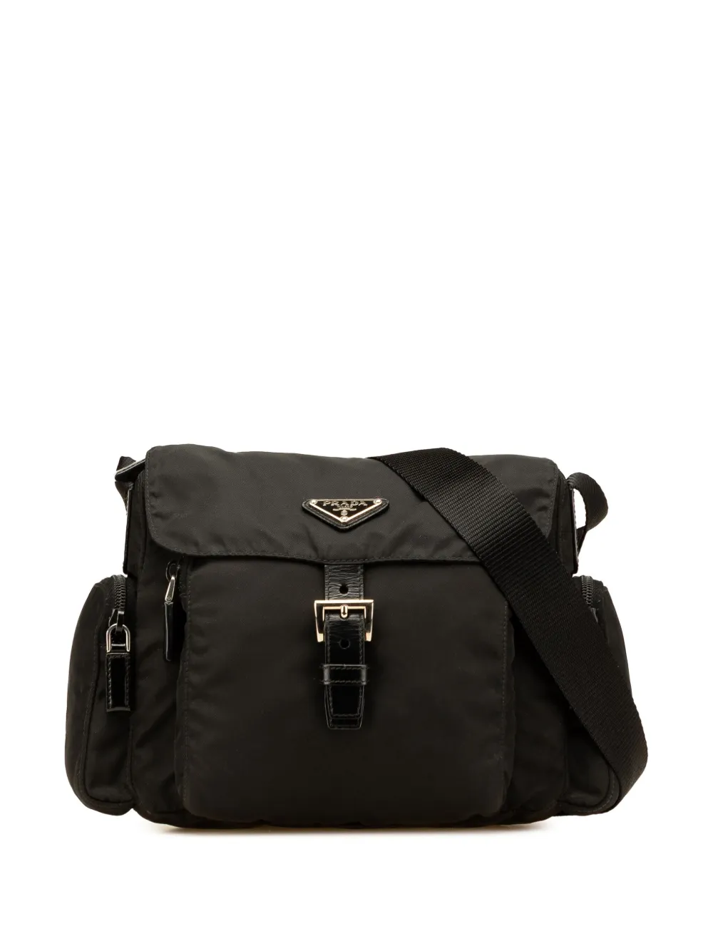 Prada Pre-Owned 2013-2025 テスート バックル メッセンジャー ショルダーバッグ - ブラック Prada Pre-Owned 2013-2025 テスート バックル メッセンジャー ショルダーバッグ - ブラック