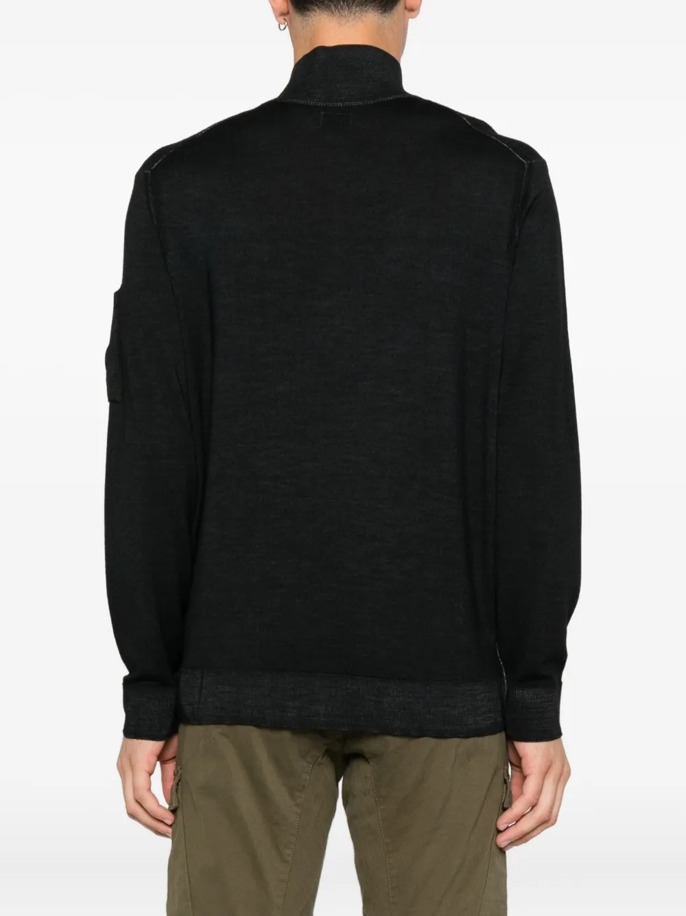 C.P. Company half-zip lens-pocket sweater Zwart