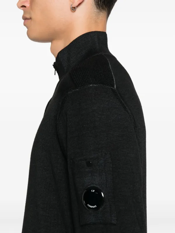 C.P. Company half-zip lens-pocket Sweater | Black | FARFETCH