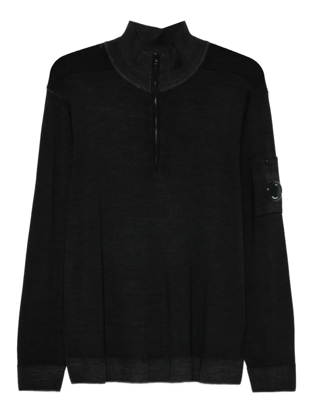 C.P. Company half-zip lens-pocket sweater Zwart