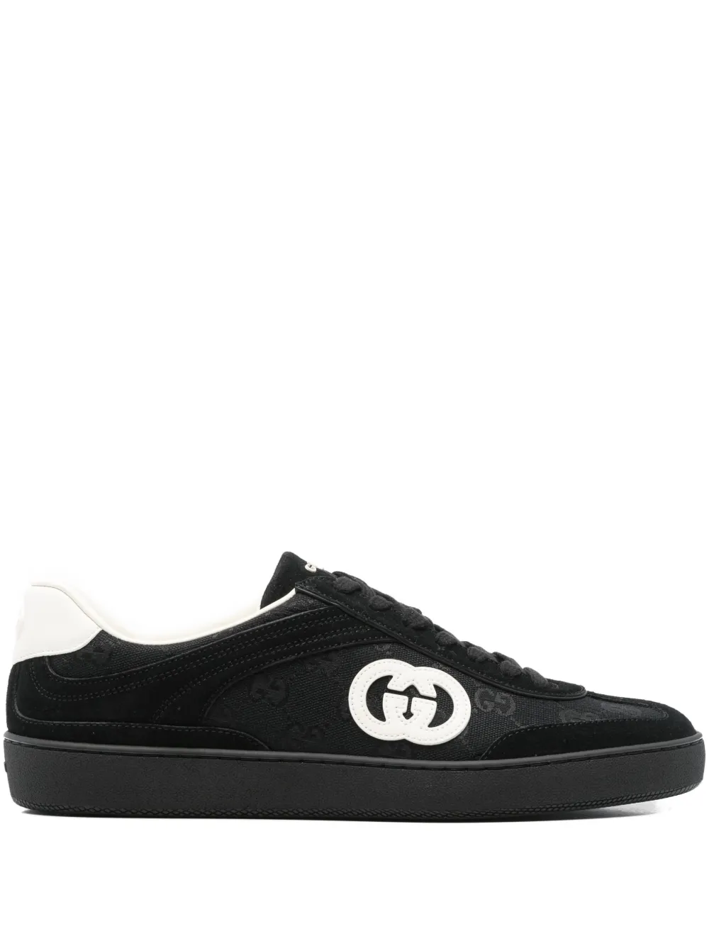 Gucci monogram lace-up sneakers Black