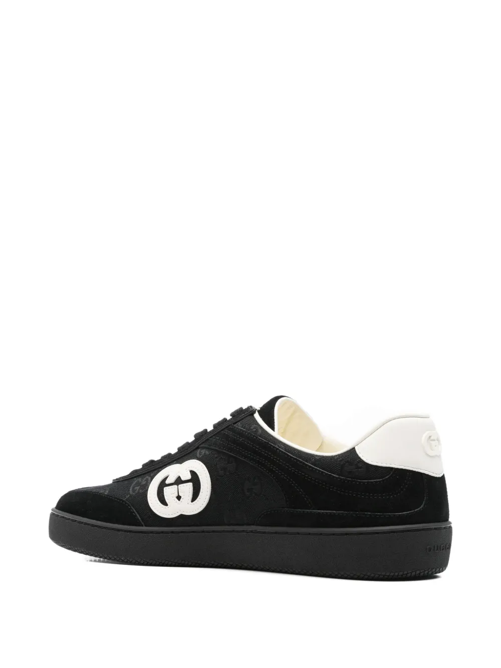 Gucci monogram lace-up sneakers Black