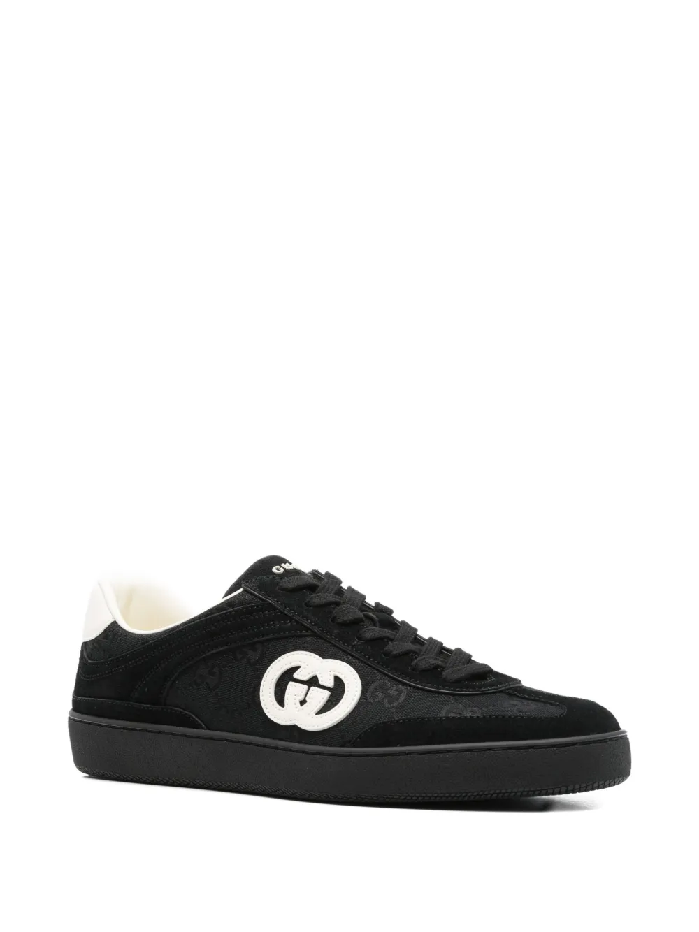 Gucci monogram lace-up sneakers Black
