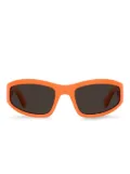 Moschino Eyewear logo-lettering rectangle-frame sunglasses - Orange