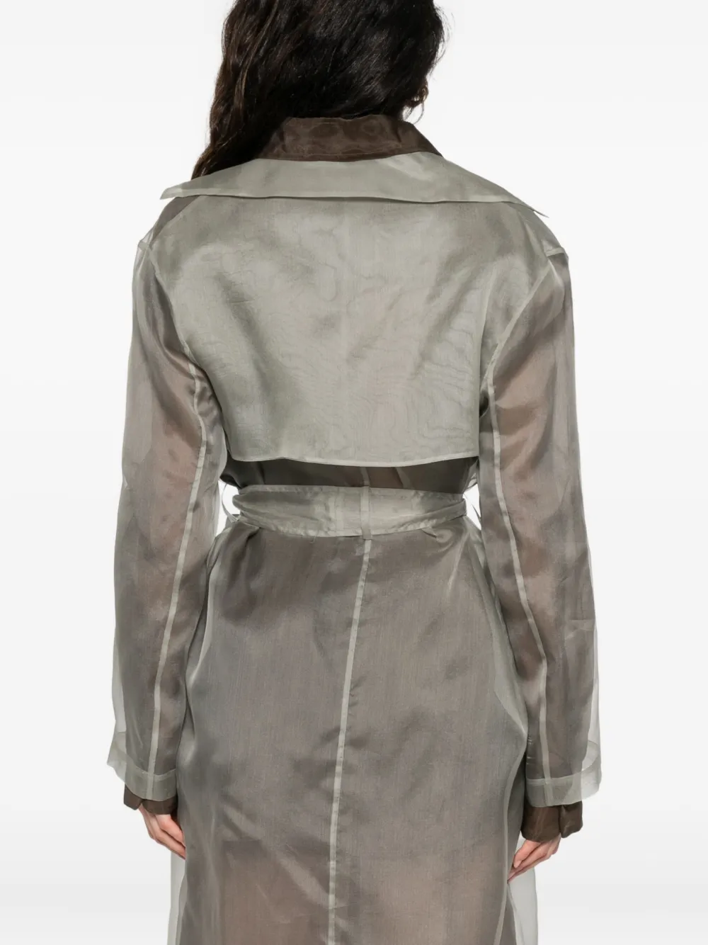 Antonelli belted sheer trench coat Grijs