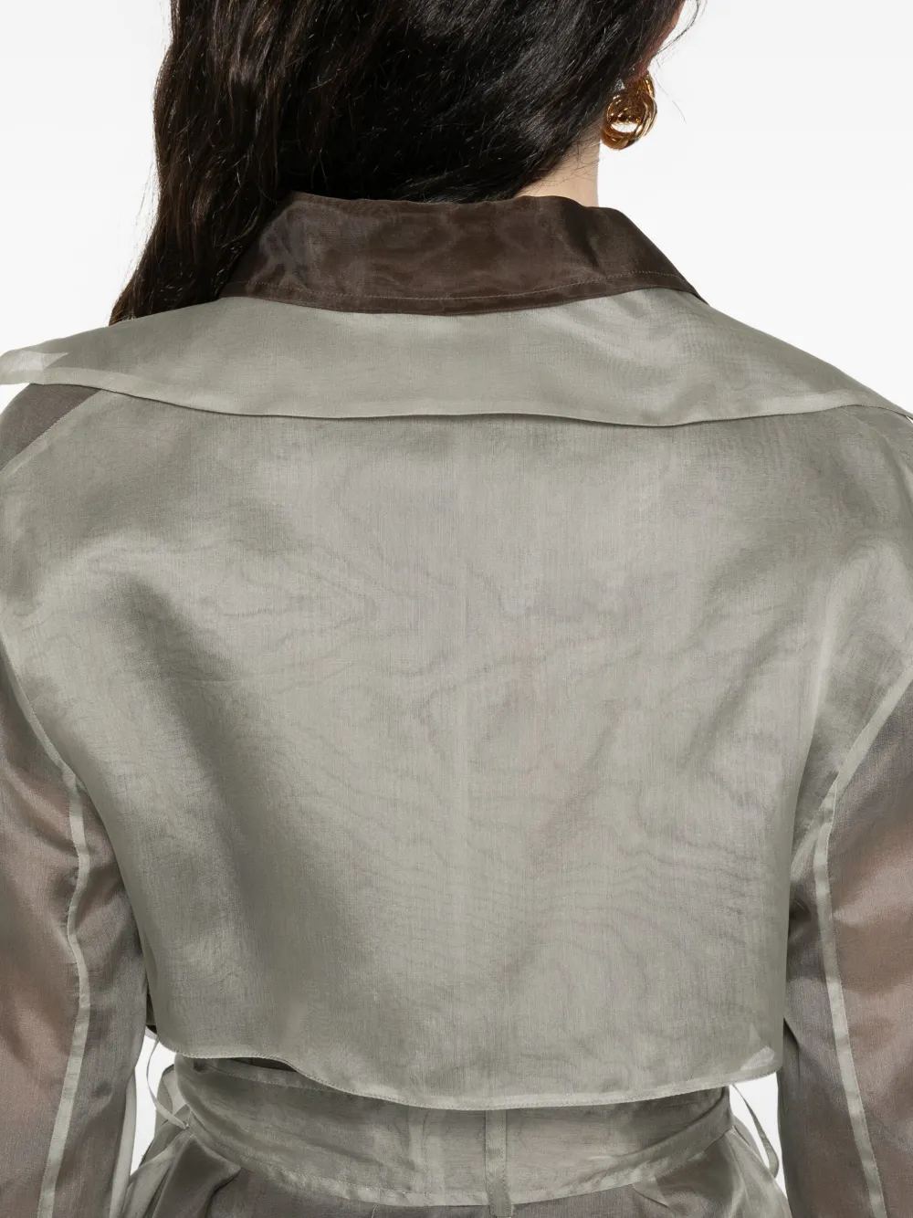 Antonelli belted sheer trench coat Grijs