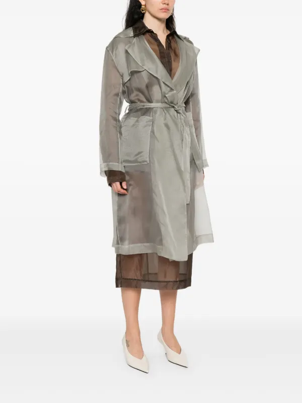 Belted Trench Ladies Grey Trench Coat Uk Antonelli Belted Sheer