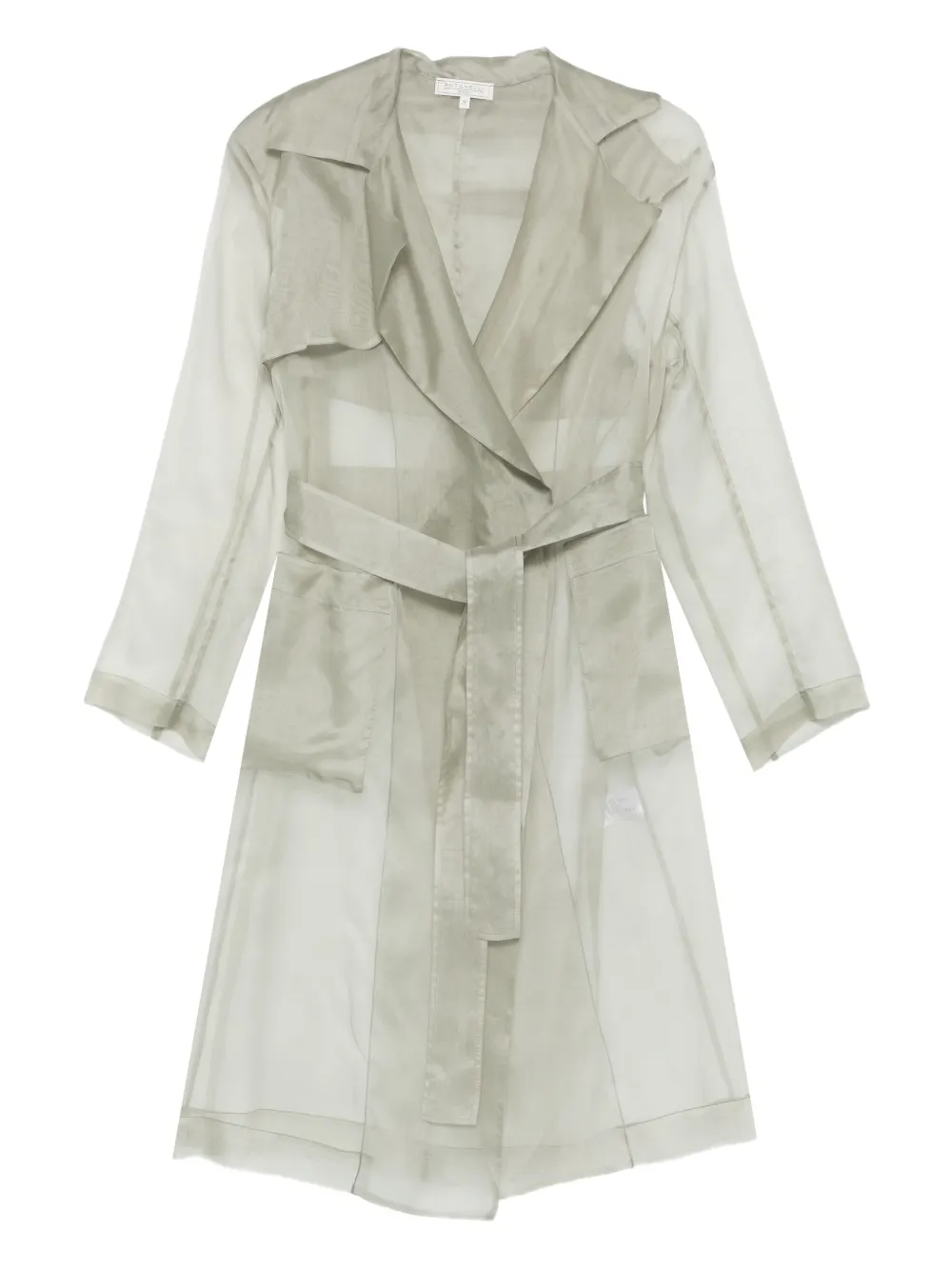 Antonelli belted sheer trench coat Grijs