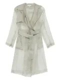 Antonelli belted sheer trench coat - Grey