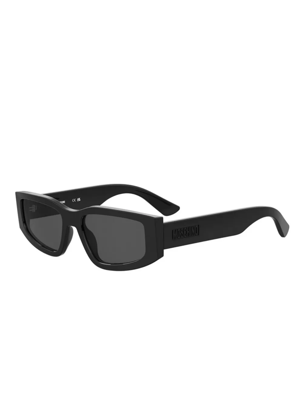 Moschino Eyewear logo-plaque rectangle sunglasses Zwart