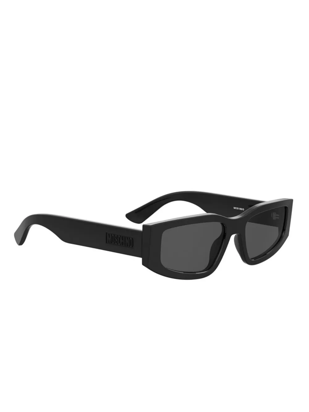 Moschino Eyewear logo-plaque rectangle sunglasses Zwart