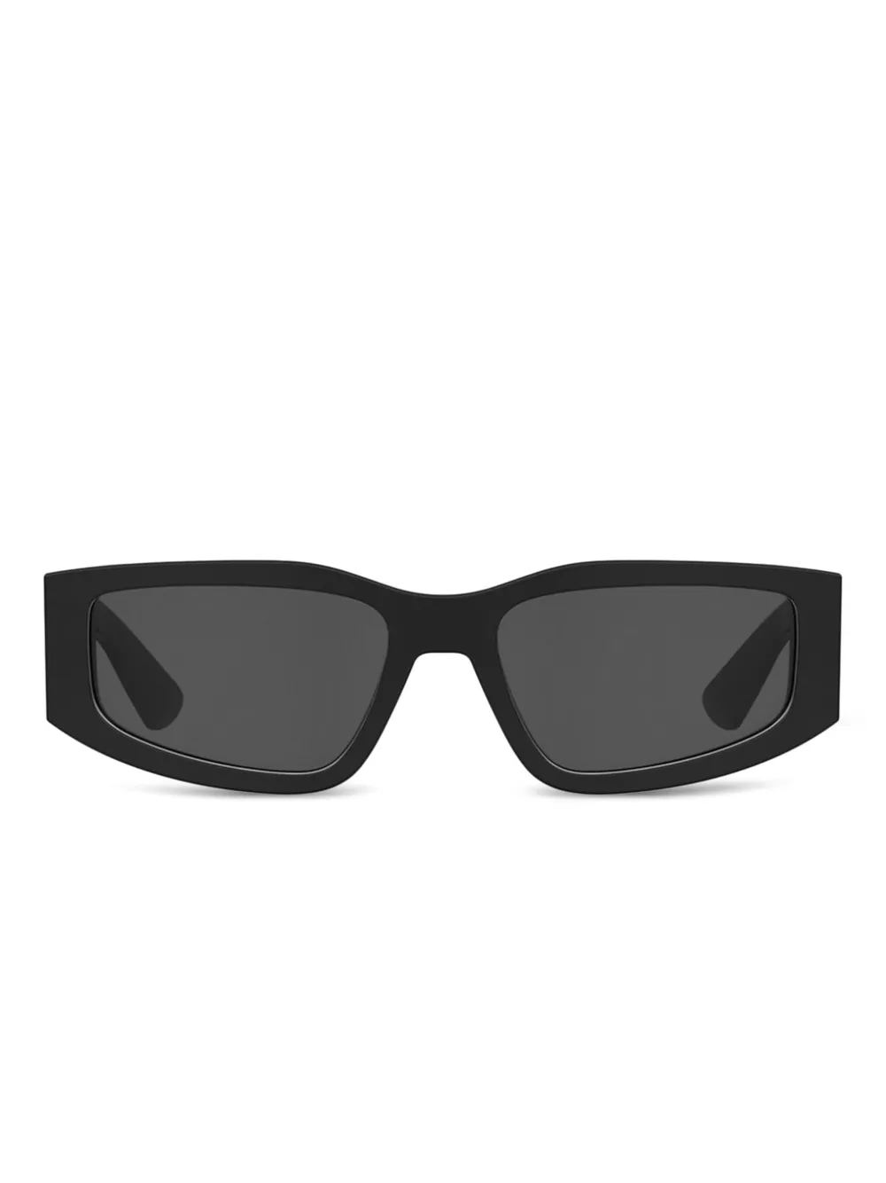 Moschino Eyewear logo-plaque rectangle sunglasses Zwart